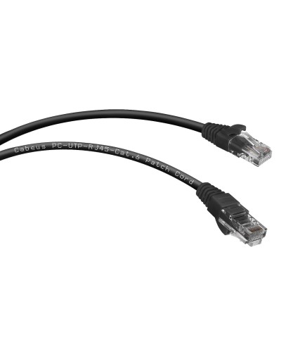 PC-UTP-RJ45-Cat.6-1m-BK (8663c), чёрный. Патч-корд медный. CABEUS в Люберцах