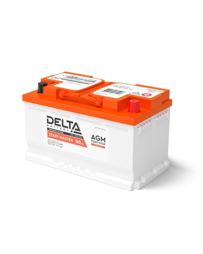 Delta START MASTER AGM 1280 (80 Ah). Аккумулятор автомобильный герметичный свинцово-кислотный. Delta в Люберцах