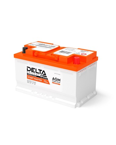 Delta START MASTER AGM 1270 (70 Ah). Аккумулятор автомобильный герметичный свинцово-кислотный. Delta в Люберцах