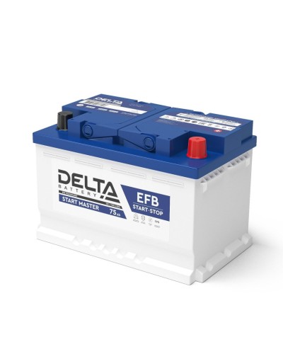 Delta START MASTER EFB 1275 (75 Ah). Аккумулятор автомобильный герметичный свинцово-кислотный. Delta в Люберцах