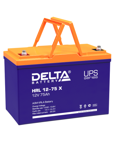 Delta HRL 12-75 X. Аккумулятор герметичный свинцово-кислотный. Delta в Люберцах