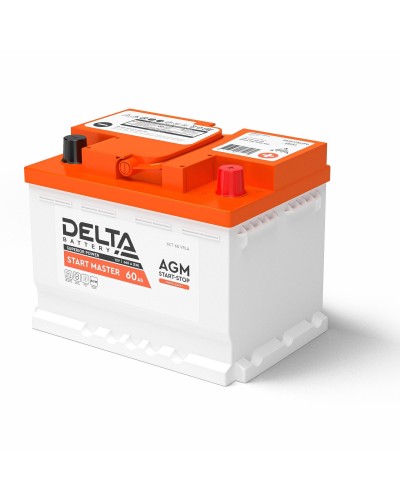 Delta START MASTER AGM 1260 (60 Ah). Аккумулятор автомобильный герметичный свинцово-кислотный. Delta в Люберцах