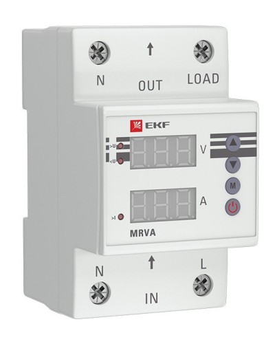 MRVA 63A PROxima (MRVA-63A). Реле напряжения и тока с дисплеем. EKF в Люберцах