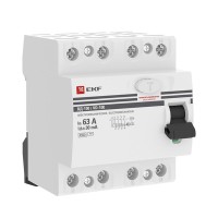 УЗО ВД-100 4P 63А 30мА тип AC эл-мех  PROxima (elcb-4-63-30-em-pro). Выключатель дифференциального тока (УЗО). EKF