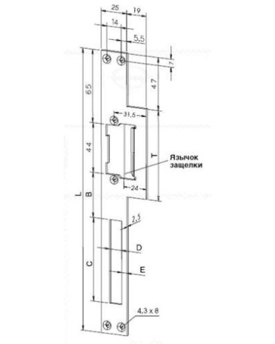Eff-Eff Lap(165 01) (-------16501-04). Планка, плоская, длинная левая. Eff-Eff в Люберцах