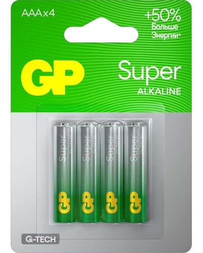 GP Super Alkaline 15A AA (GP 15AA21-2CRSBC4), упак. 4 шт. БЛИСТЕР. Алкалиновые батарейки. GP Batteries в Люберцах