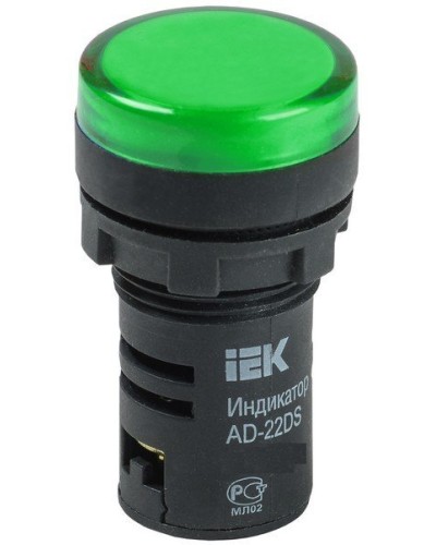 Лампа AD22DS (LED) матрица D22мм зеленый 12В AC/DC (BLS10-ADDS-012-K06). Светосигнальный индикатор. IEK в Люберцах