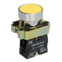 Кнопка LAY5-BA51 без подсветки желтая 1з (BBT60-BA-K05). Кнопка без подсветки. IEK