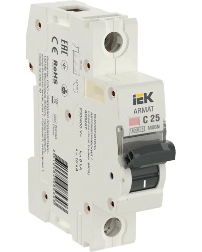 M06N 1P C 25А 6кА ARMAT (AR-M06N-1-C025). Автоматический выключатель. IEK в Люберцах