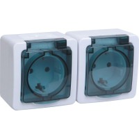 РСб22-3-ГПБд (ERMP22-K03-16-54-EC). Розетка 2местн. ГЕРМЕС PLUS. IEK