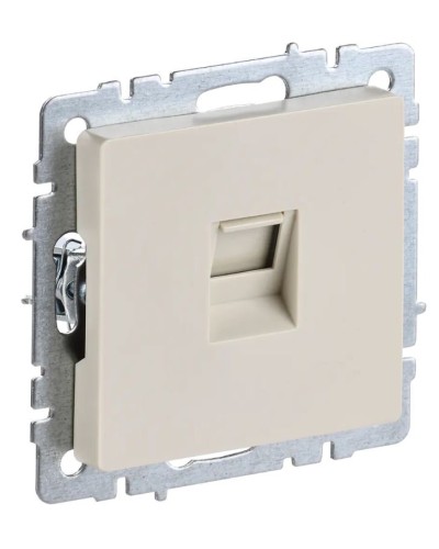 Розетка RJ45 РК10-БрКр кат.5E бежевый BRITE (BR-K10-1-K10). Розетка компьютерная. IEK в Люберцах