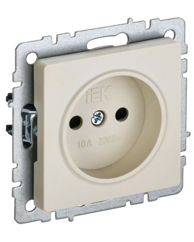 Розетка без з/к РСш10-2-БрКр бежевый BRITE (BR-R13-10-K10). Розетка без заземления с защитными шторками. IEK в Люберцах
