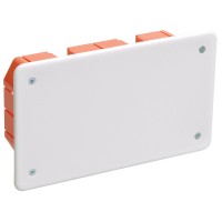 Коробка распаячная КМ41006 172х96х45 для твердых стен с саморезами с крышкой (UKT11-172-096-045). Коробка распаячная безгалогенная (HF). IEK