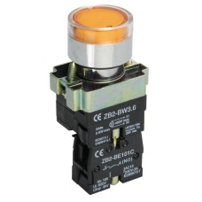 Кнопка LAY5-BW3561 с подсветкой желтый 1з (BBT50-BW-K05). Кнопка с подсветкой. IEK