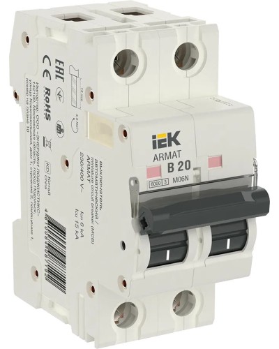M06N 2P B 20А 6кА ARMAT (AR-M06N-2-B020). Автоматический выключатель. IEK в Люберцах