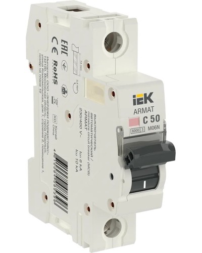 M06N 1P C 50А 6кА ARMAT (AR-M06N-1-C050). Автоматический выключатель. IEK в Люберцах