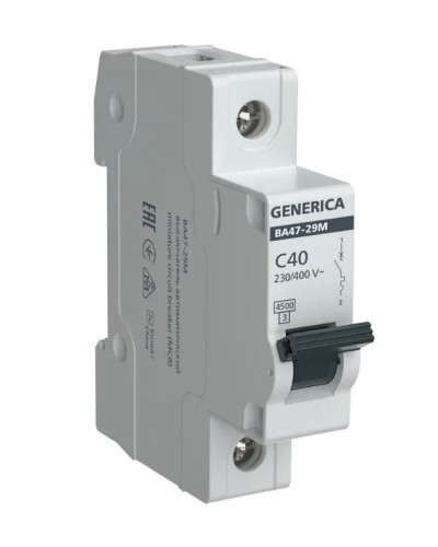 GENERICA ВА47-29М 1P C 40А 4,5кА (MVA21-1-040-C-G). Автоматический выключатель. IEK в Люберцах
