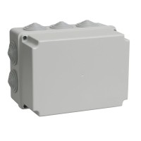 Коробка распаячная КМ41245 190х140х120 открытой проводки IP44 10 гермовводов серая (UKO10-190-140-120-K41-44). Коробка распаячная безгалогенная (HF). IEK