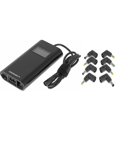 Блок питания Ippon D90U автоматический 90W 15V-19.5V 8-connectors 4.5A 1xUSB 2.1A, LCD индикатор (654527). Блок питания. Ippon в Люберцах