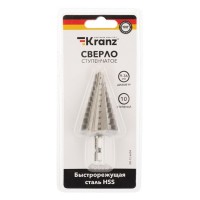 Сверло по металлу ступенчатое 9,0-36,0 мм 110 mm 62 HRC Kranz (KR-12-6604): Сверло по металлу шлифованное