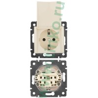 Розетка Valena 2К+3 с откидной крышкой, на винтах 16 А 250В, слоновая кость (774322). Розетка. LegranD