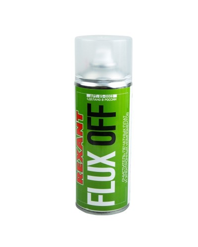 Очиститель печатных плат FLUX OFF, REXANT, 400 мл, аэрозоль (85-0003): Баллон с очистителем в Люберцах