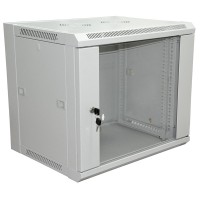 Шкаф телекоммуникационный 19 настенный 18U 600×600×964 мм (ШxГxВ) - передняя дверь стекло, боковые стенки съемные (разобранный) RAL 7035 (04-2224). Шкаф телекоммуникационный 19 настенный 18U. Rexant
