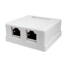 Розетка настенная RJ-45, 8P8C, Cat.5e, 2 порта, FTP (10-0308). Компьютерная розетка. SUPRLAN