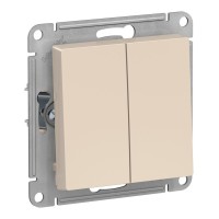AtlasDesign выключатель 2-клавишный, скрытой установки, механизм, бежевый (ATN000251). Выключатель. Systeme Electric