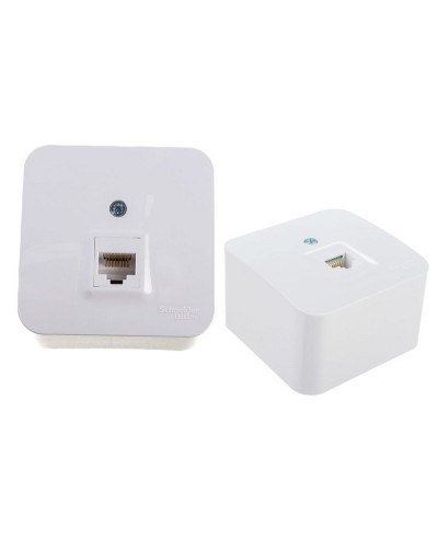 BLANCA розетка RJ45 1-местная, кат. 5Е, открытой установки, белый (BLNIA045001). Розетка компьютерная с изолированной пластиной. Systeme Electric в Люберцах