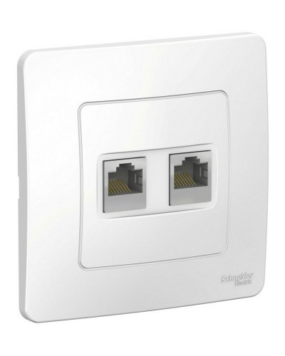BLANCA розетка RJ45, 2-местная, кат. 5Е, скрытой установки, белый (BLNIS045451). Розетка компьютерная. Systeme Electric в Люберцах