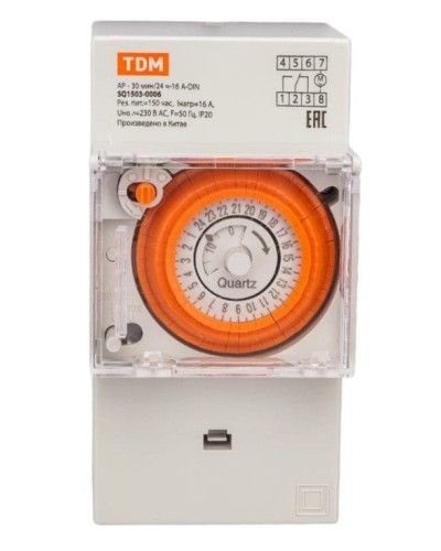 АР-30мин/24ч-16А-DIN (3 модуля) TDM (SQ1503-0006). Аналоговое суточное реле. TDM ЕLECTRIC в Люберцах