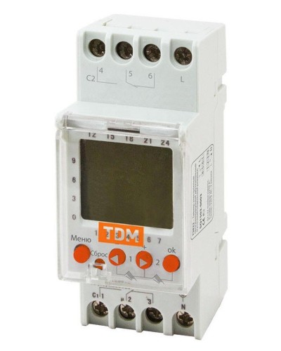ТЭ822-2кан-1мин/7дн-44on/off-2х16А-DIN TDM (SQ1503-0003). Таймер электронный. TDM ЕLECTRIC в Люберцах