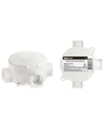 Распаячная коробка ОП D80х35мм, IP42, 3-х рожковая, белая TDM (SQ1401-4014). Распаячная коробка ОП. TDM ЕLECTRIC в Люберцах