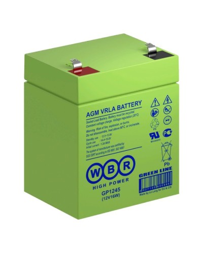 WBR GP1245 (12V16W). Аккумулятор герметичный свинцово-кислотный. WBR в Люберцах