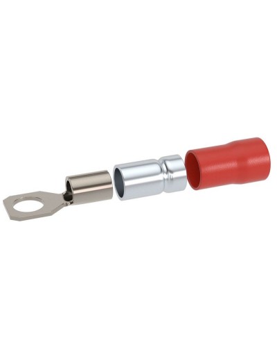 Наконечник НКИ 0,25-1,5 М6 (D6,4мм) с отверстием под винт (100 шт) (2A6P-DS-PVC). Наконечник с отверстием под винт и изолированным фланцем ПВХ, двойная гильза. ДКС в Люберцах