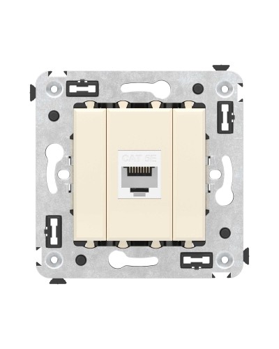 Розетка RJ-45 в стену, кат.5E, Avanti, одинарная, ванильная дымка (4405663). Розетка компьютерная. ДКС в Люберцах