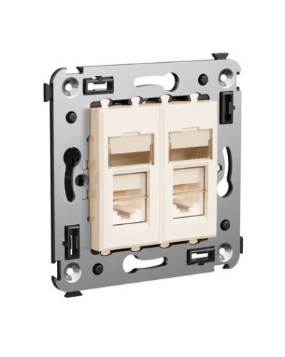 Розетка RJ-45 Avanti в стену двойная экранированная ванильная дымка (4405364). Розетка. ДКС в Люберцах