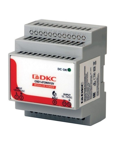 Источник питания однофазный 72Вт, 5А, 12В (XCSD1072W012VAA). Источник питания  MODULAR POWER однофазный. ДКС в Люберцах