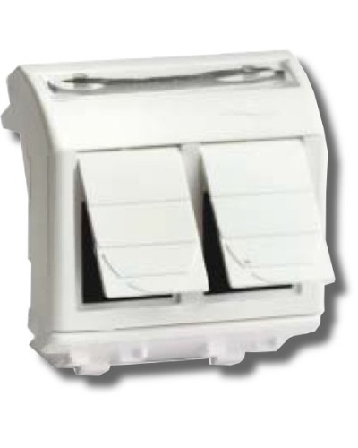 Розетка RJ-45 Brava 2 модуля белая (76656B): Розетка компьютерная с двумя разъёмами в Люберцах