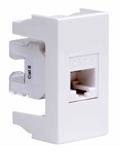 Розетка RJ-45 Viva 1 модуль кат.6A белая (45058). Розетка компьютерная экранированная с одним разъёмом. ДКС в Люберцах