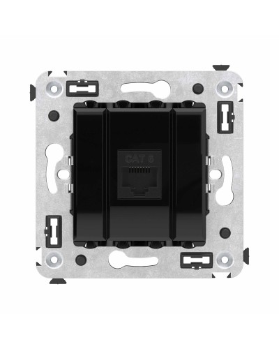 Розетка RJ-45 в стену, кат.6E, Avanti, одинарная, черный квадрат (4402693). Розетка компьютерная. ДКС в Люберцах