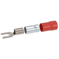 Наконечник вилочный НВИ 0,25-1,5 М6 (D6,4мм) (100 шт) (2A16P-DS-PVC). Наконечник вилочный с изолированным фланцем ПВХ, двойная гильза. ДКС