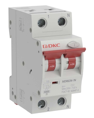YON max MDR, 1P+N, 30mA, 32A, 6kA, А (MDR63N-1N2C32-A). Автоматический выключатель дифференциального тока. ДКС в Люберцах