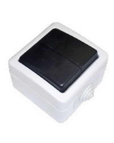 Переключатель двухклавишный 2-полюсный с 2 мест EF602SA, серый, LK Aqua (80006). Переключатель. Экопласт в Люберцах