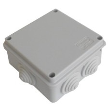 Коробка JBS100 100х100х55, 6 вых., 3P (0,15…4мм²) серая (43107HF-GR). Коробка монтажная, огнестойкая, без галогена. Экопласт
