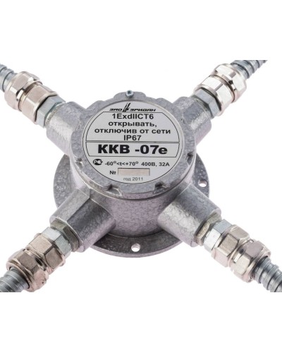 ККВ-07е-Ех-А-Р1-К-БК1, ШТ1/2+ШТ1/2+ШТ1/2+ШТ1/2. Коробка коммутационная взрывозащищенная крестообразная. Эридан в Люберцах
