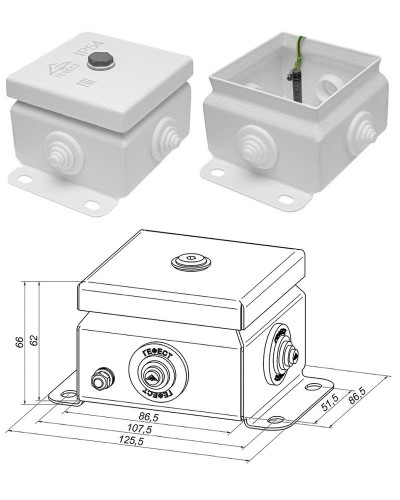 КМ IP55-0808 (без DIN рейки). Коробка монтажная электротехническая. Гефест в Люберцах