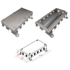 КМ IP55-1530, 14 вводов, нержавейка. Коробка монтажная электротехническая. Гефест
