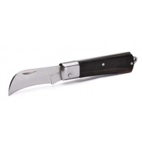 НМ-02 (57597). Нож для снятия изоляции монтерский большой складной с изогнутым лезвием. КВТ